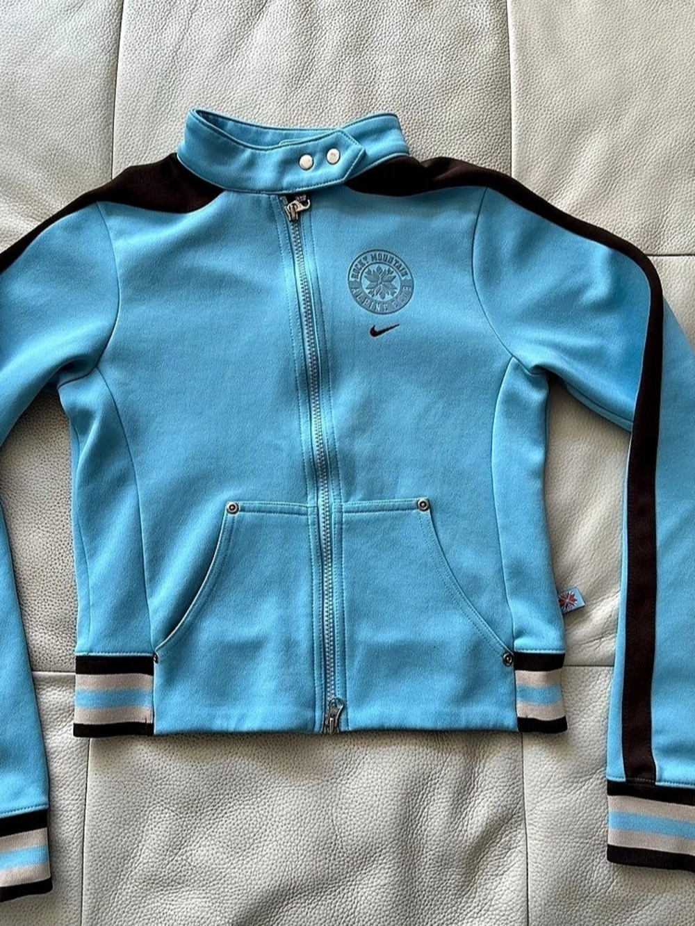 Kids Nike Air Jordan Flight Color Block Track Jacket in Blue & Black, Size S/P/C